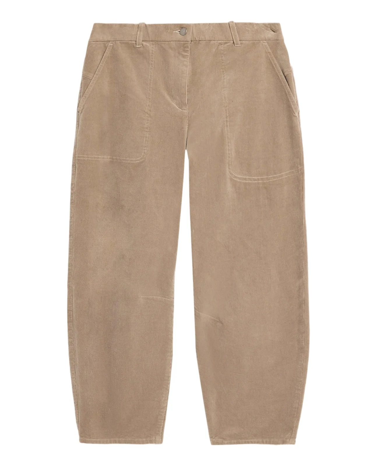 Cropped Barrel-Leg Corduroy Pants Cropped Barrel-Leg Corduroy Pants
