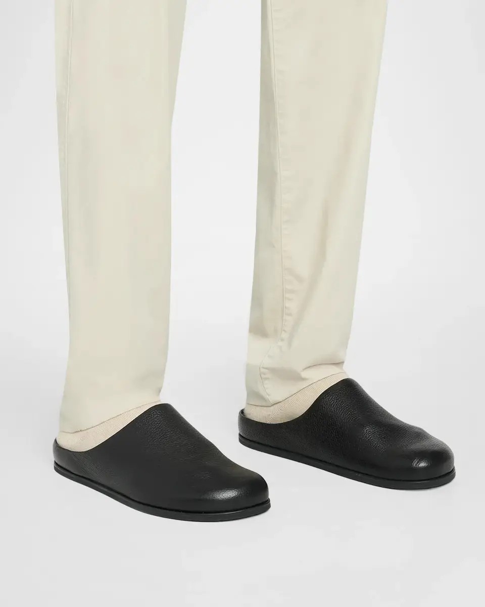 Vince Leo Grained Leather Clogs | Thumbnail 2 Vince Leo Grained Leather Clogs | Thumbnail 2