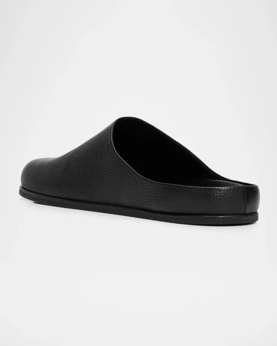 Vince Leo Grained Leather Clogs | Thumbnail 4 Vince Leo Grained Leather Clogs | Thumbnail 4