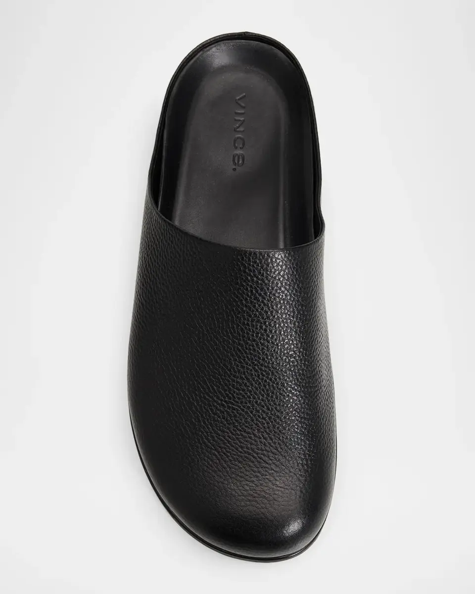 Vince Leo Grained Leather Clogs | Thumbnail 6 Vince Leo Grained Leather Clogs | Thumbnail 6