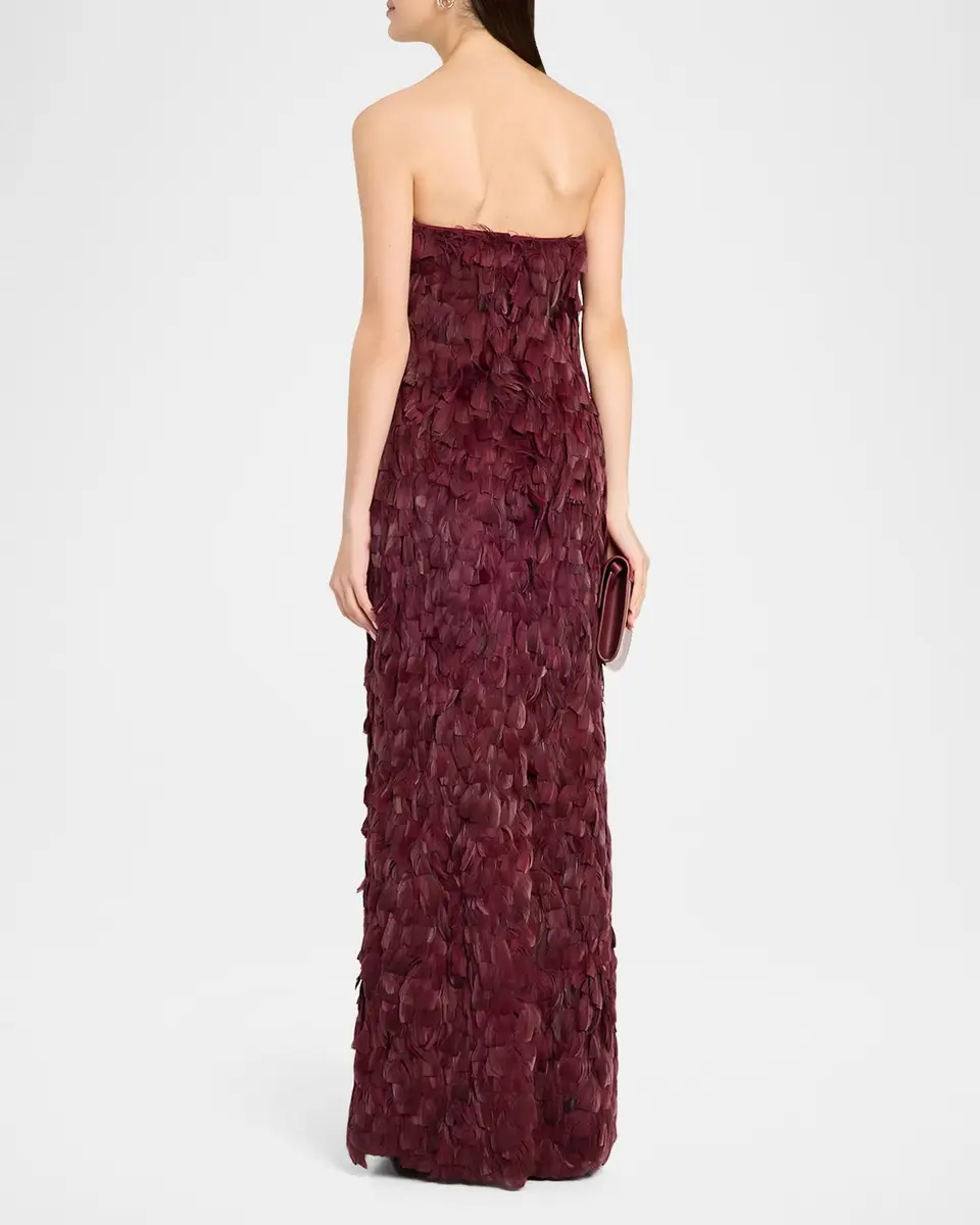 Simkhai Malvina Feather Strapless Gown | Thumbnail 3 Simkhai Malvina Feather Strapless Gown | Thumbnail 3