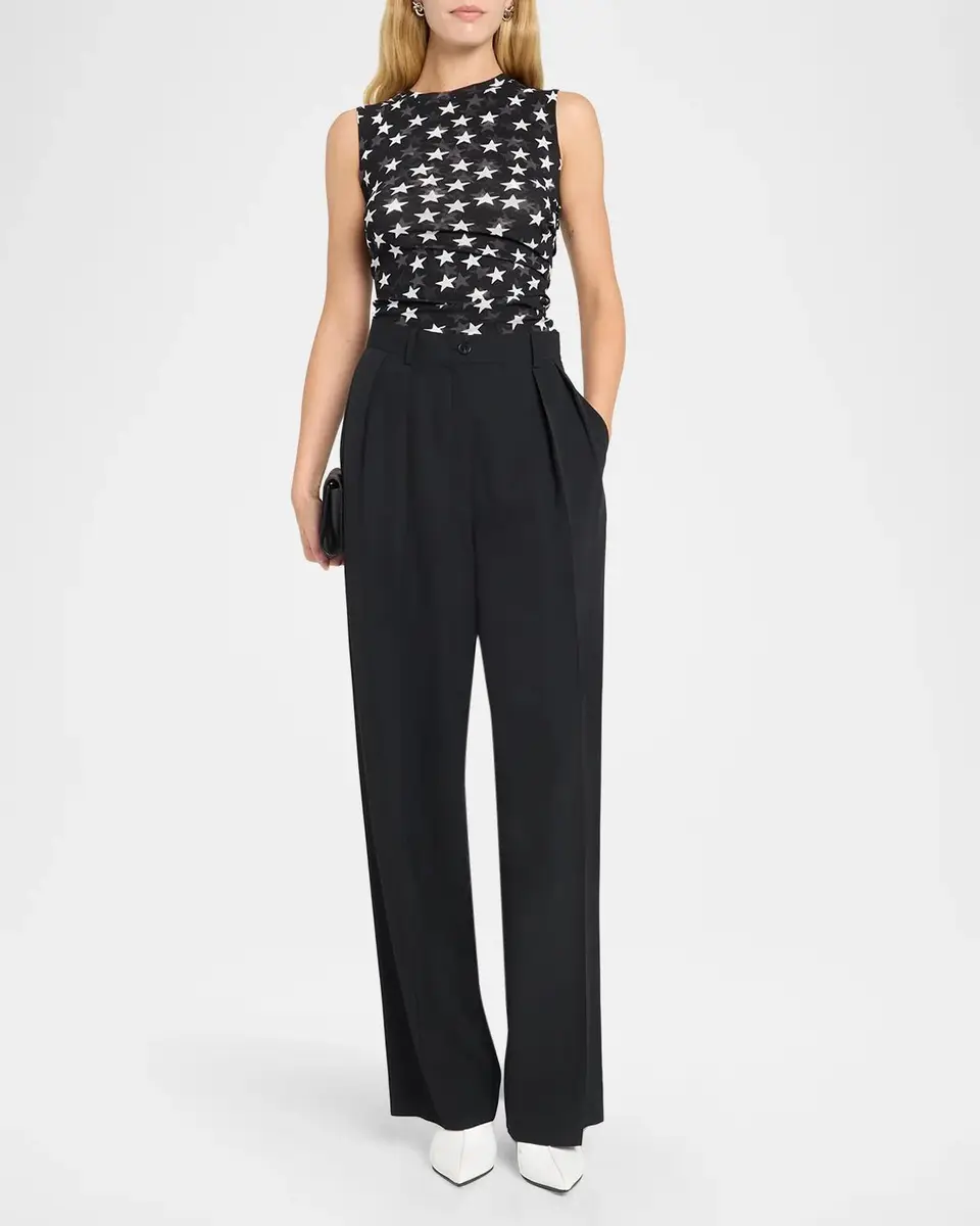 Stella McCartney Sleeveless Star-Print Ruched Mesh Top | Thumbnail 2 Stella McCartney Sleeveless Star-Print Ruched Mesh Top | Thumbnail 2
