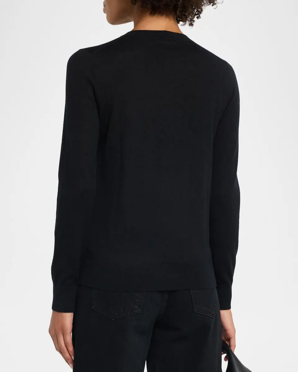 Neiman Marcus Cashmere Collection Superfine Cashmere Crewneck Cardigan | Thumbnail 3