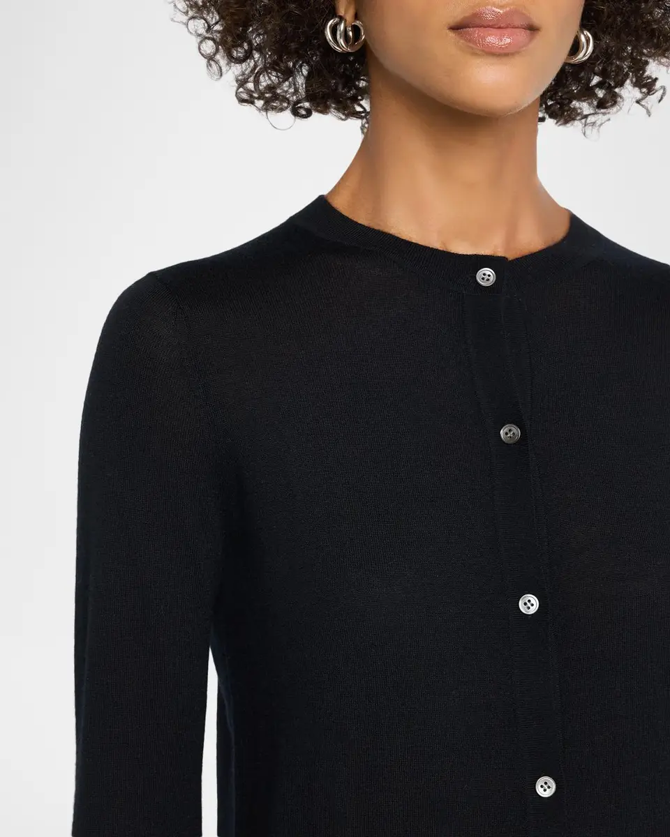 Neiman Marcus Cashmere Collection Superfine Cashmere Crewneck Cardigan | Thumbnail 5