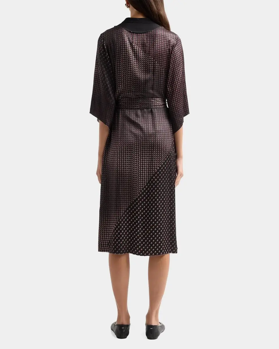 MM6 MAISON MARGIELA Belted Jacquard Silk Midi Dress | Thumbnail 3 MM6 MAISON MARGIELA Belted Jacquard Silk Midi Dress | Thumbnail 3