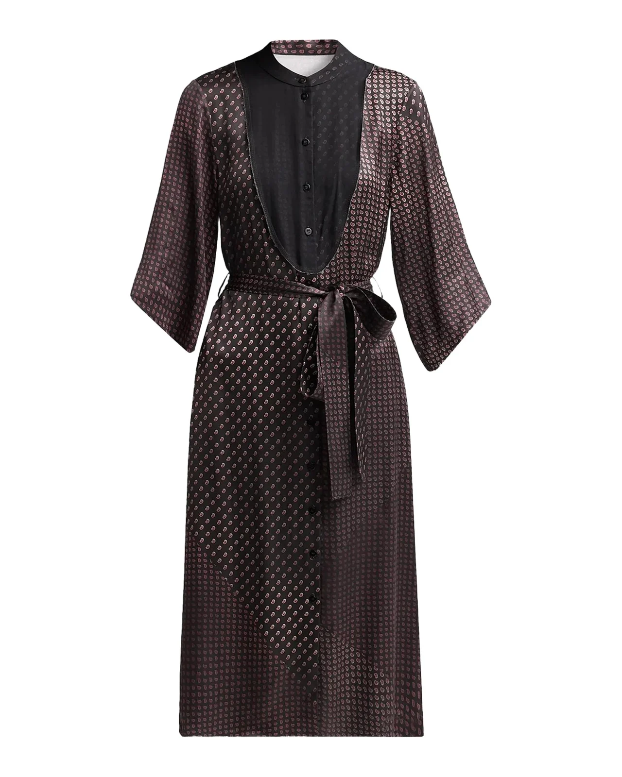 Belted Jacquard Silk Midi Dress Belted Jacquard Silk Midi Dress