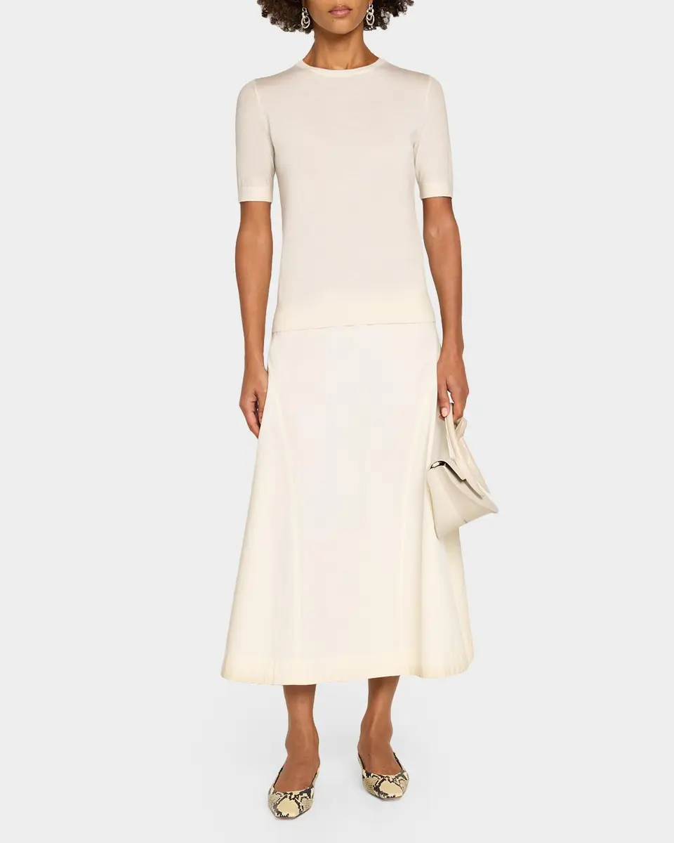 Neiman Marcus Cashmere Collection Superfine Cashmere Short-Sleeve Sweater | Thumbnail 2