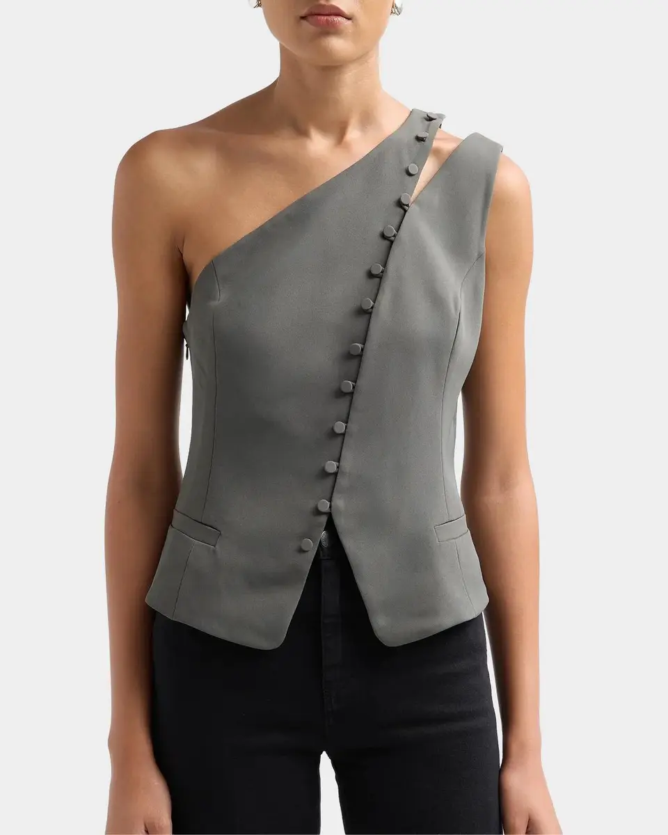 L'Agence Zinnia One-Shoulder Vest | Thumbnail 5 L'Agence Zinnia One-Shoulder Vest | Thumbnail 5