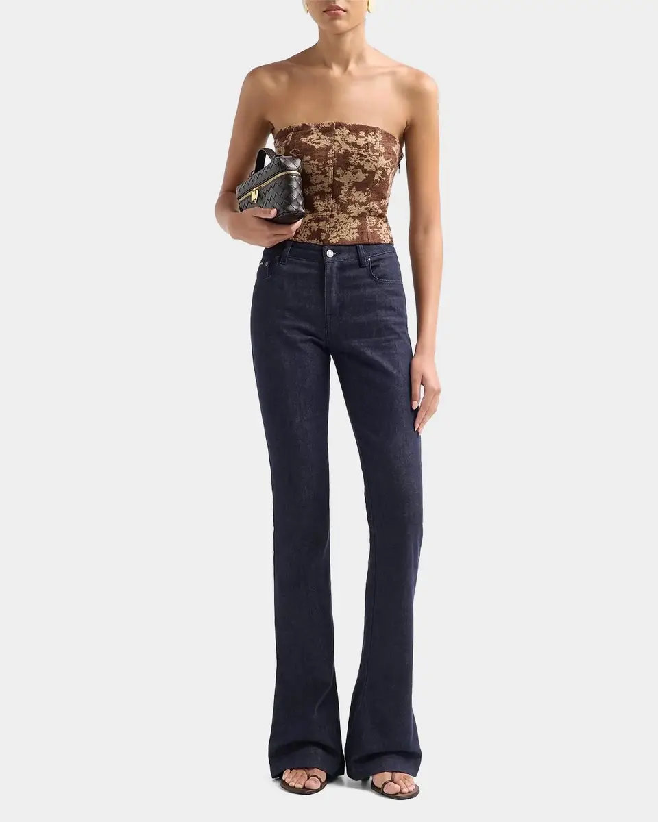 L'Agence Paulette Floral-Jacquard Lace-Up Strapless Top | Thumbnail 2 L'Agence Paulette Floral-Jacquard Lace-Up Strapless Top | Thumbnail 2