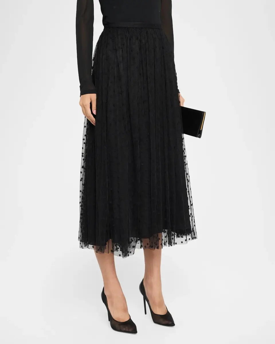 Alberta Ferretti Embroidered Tulle Midi Skirt | Thumbnail 4 Alberta Ferretti Embroidered Tulle Midi Skirt | Thumbnail 4