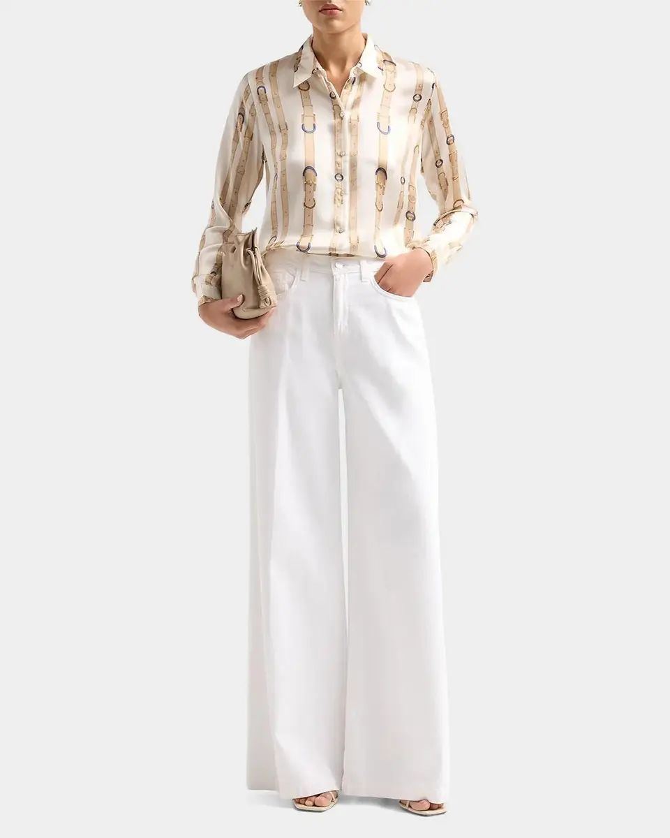 L'Agence Tyler Belt Print Silk Blouse | Thumbnail 2