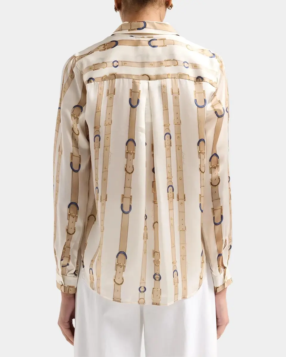 L'Agence Tyler Belt Print Silk Blouse | Thumbnail 3