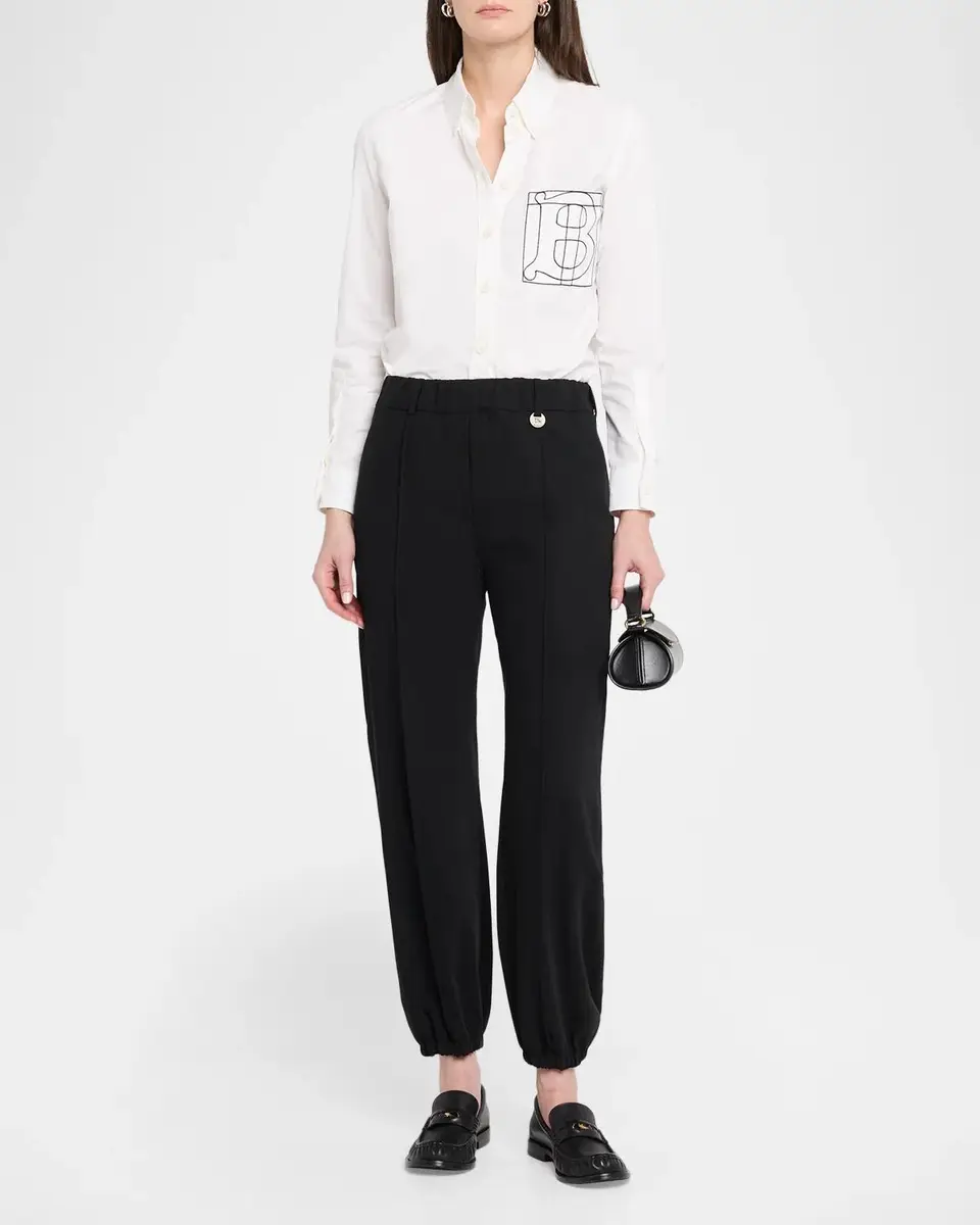 Burberry Lidian Wool Straight-Leg Crop Jogger Pants | Thumbnail 2 Burberry Lidian Wool Straight-Leg Crop Jogger Pants | Thumbnail 2