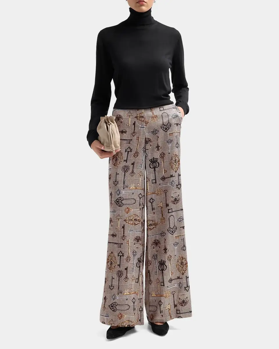 L'Agence Pilar Houndstooth Key Wide-Leg Pants | Thumbnail 2
