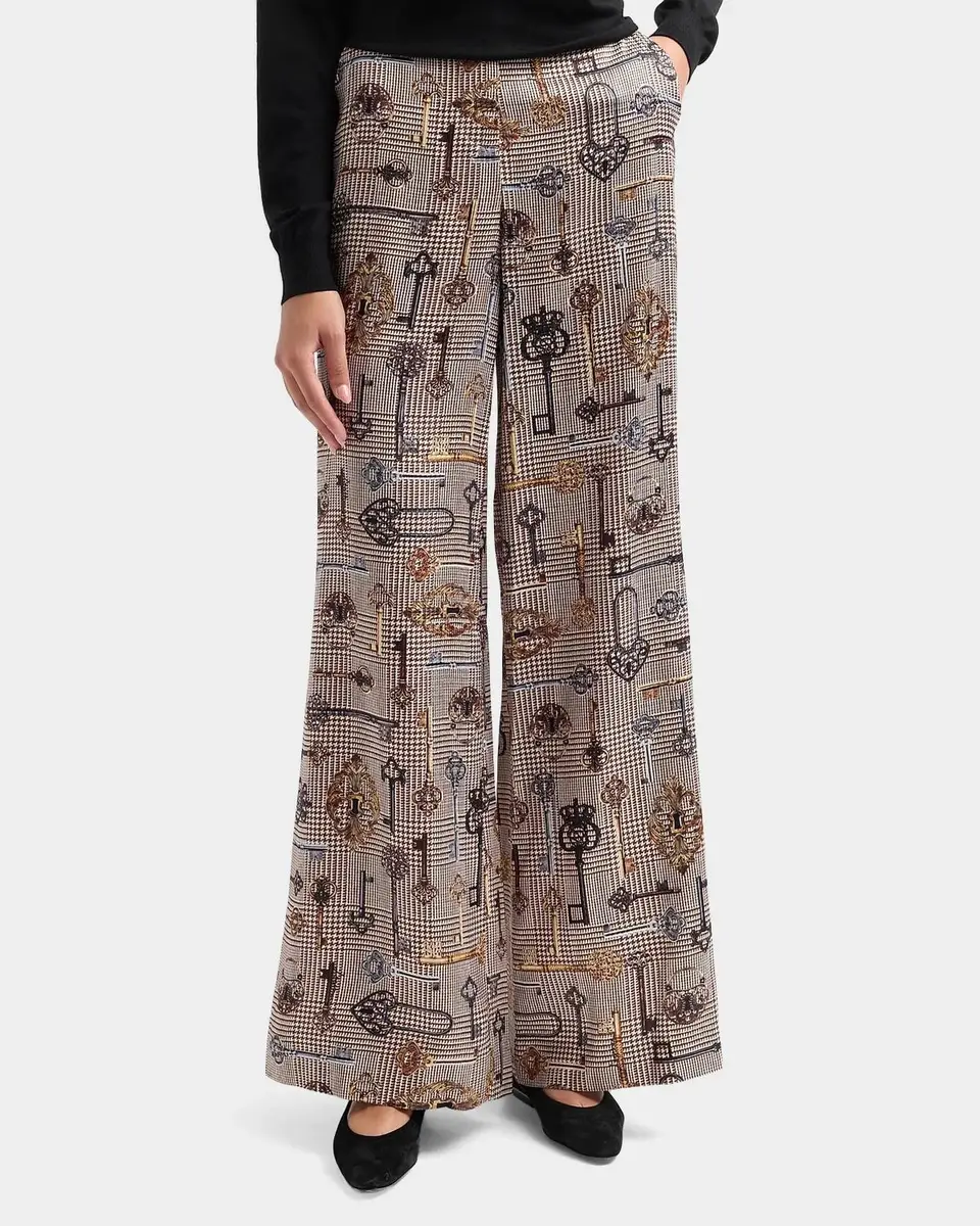 L'Agence Pilar Houndstooth Key Wide-Leg Pants | Thumbnail 5