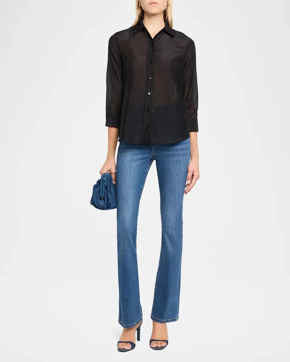L'Agence Dani 3/4-Sleeve Silk Blouse | Thumbnail 2 L'Agence Dani 3/4-Sleeve Silk Blouse | Thumbnail 2