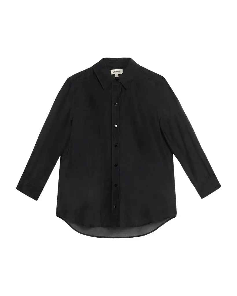 L'Agence Dani 3/4-Sleeve Silk Blouse