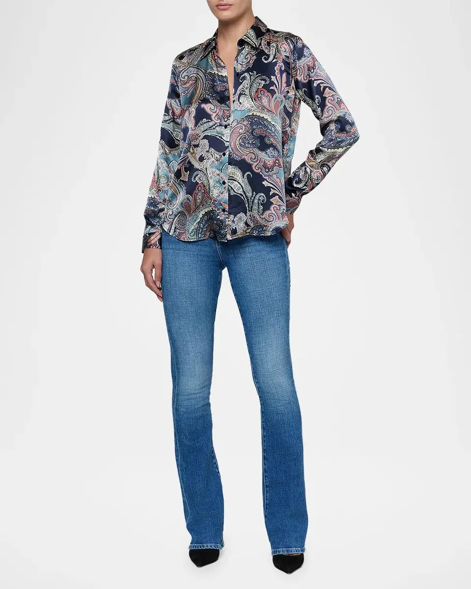 L'Agence Tyler Paisley Silk Blouse | Thumbnail 2