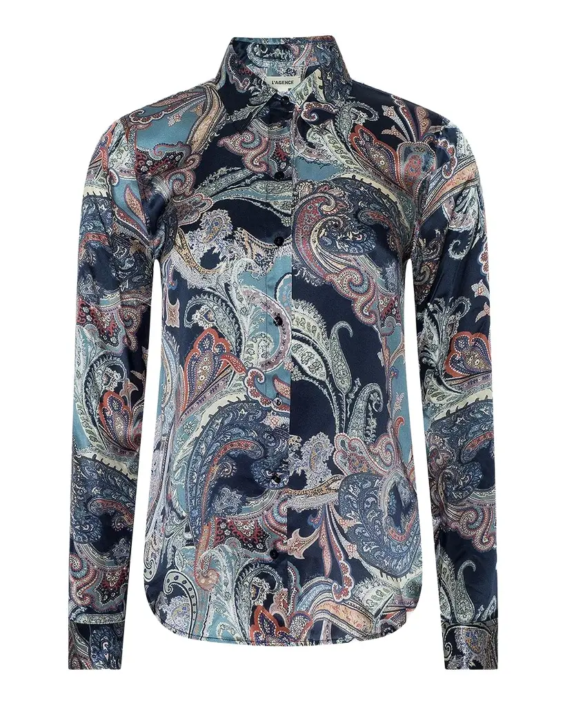 L'Agence Tyler Paisley Silk Blouse