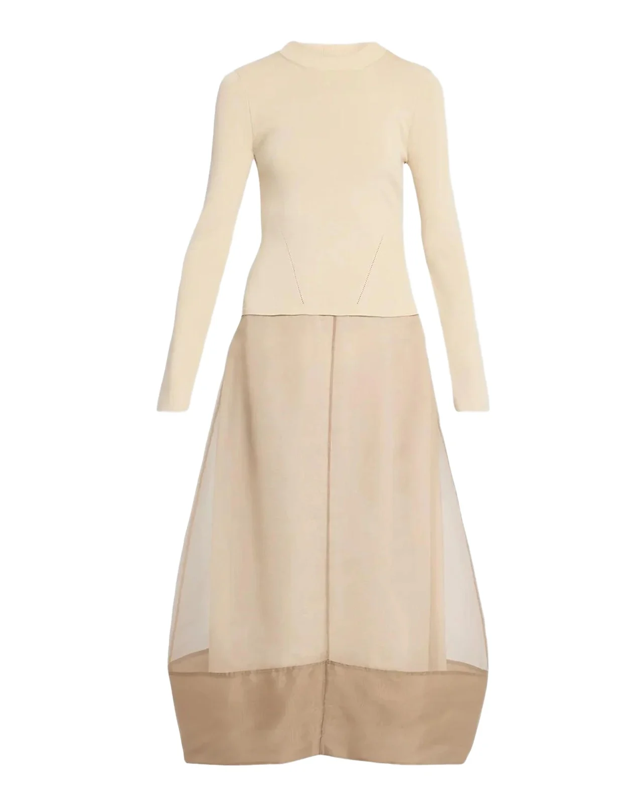 Maril Mixed Media Bubble Midi Dress Maril Mixed Media Bubble Midi Dress