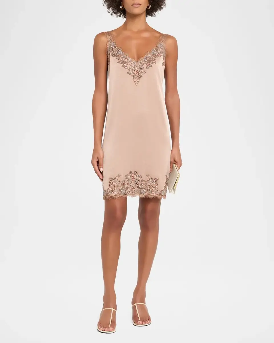 Kobi Halperin Ciara Embroidered Lace-Trimmed Mini Slip Dress | Thumbnail 2 Kobi Halperin Ciara Embroidered Lace-Trimmed Mini Slip Dress | Thumbnail 2