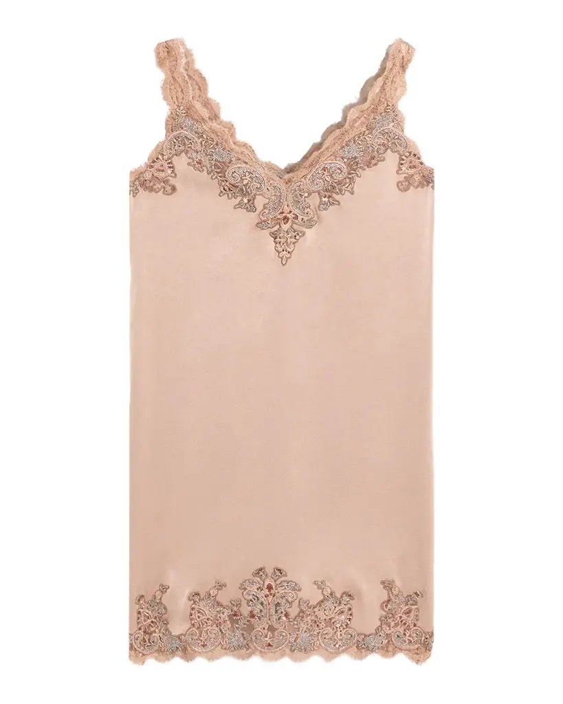 Kobi Halperin Ciara Embroidered Lace-Trimmed Mini Slip Dress