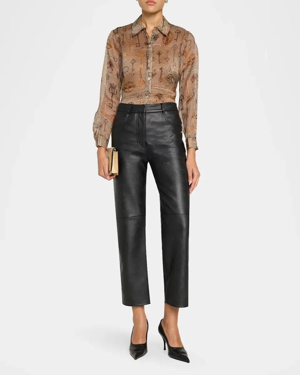 L'Agence Nina Key Houndstooth Silk Blouse | Thumbnail 2 L'Agence Nina Key Houndstooth Silk Blouse | Thumbnail 2