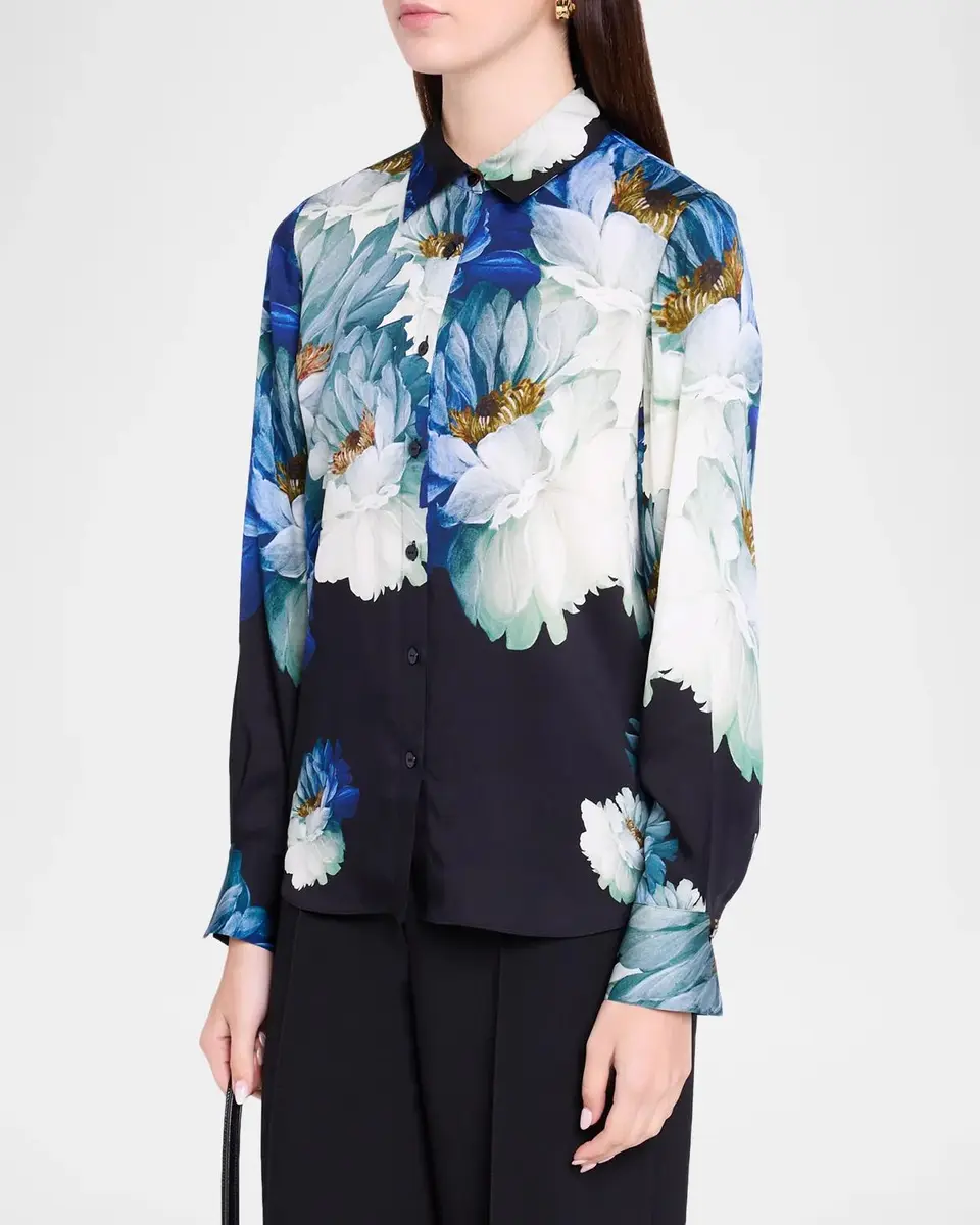 Elie Tahari Madeline Floral Silk-Blend Blouse | Thumbnail 4 Elie Tahari Madeline Floral Silk-Blend Blouse | Thumbnail 4