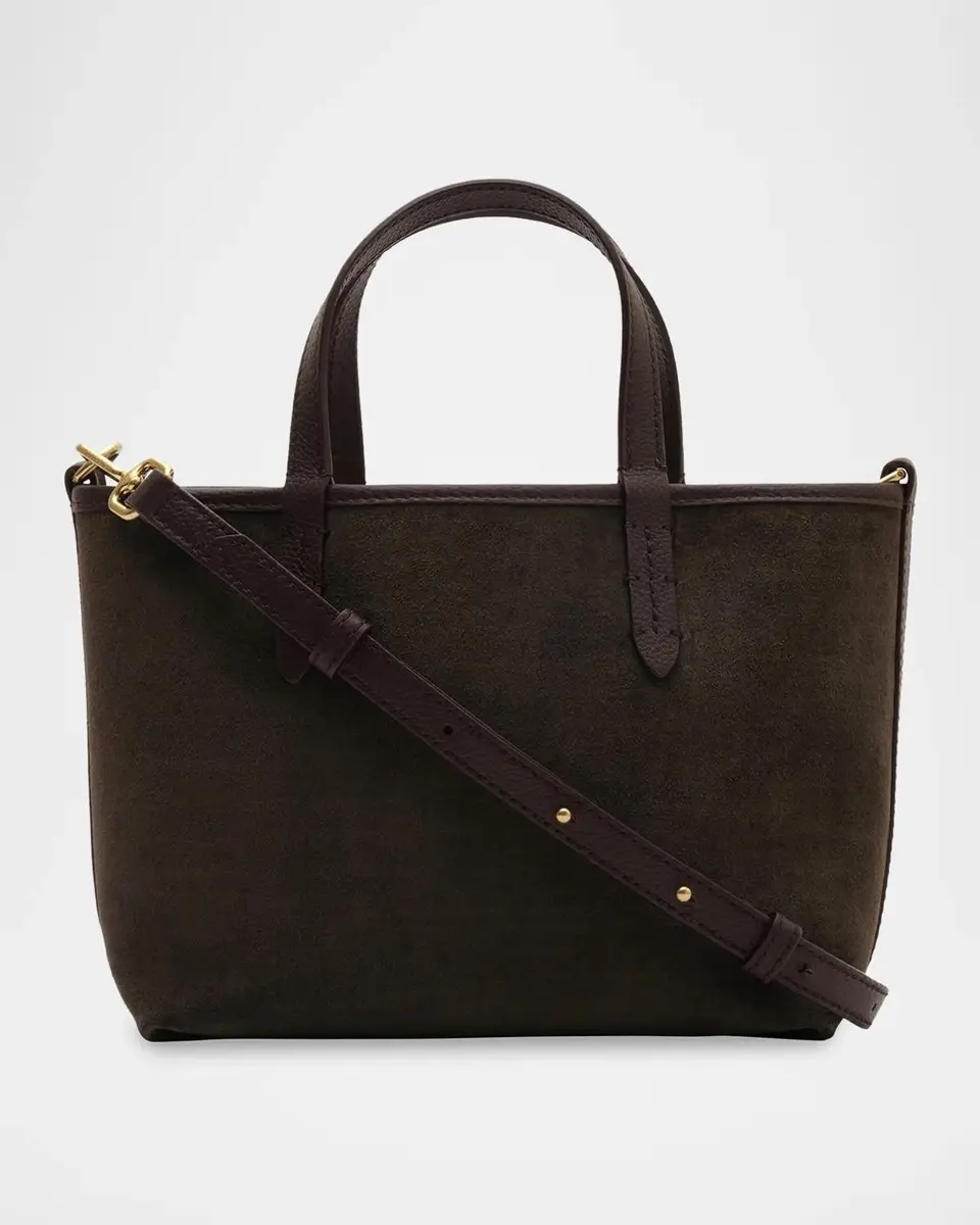 Burberry Mini Reversible Suede & Check Tote Bag | Thumbnail 3 Burberry Mini Reversible Suede & Check Tote Bag | Thumbnail 3