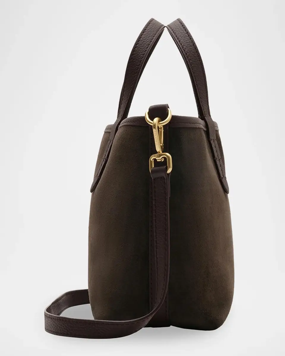 Burberry Mini Reversible Suede & Check Tote Bag | Thumbnail 5 Burberry Mini Reversible Suede & Check Tote Bag | Thumbnail 5