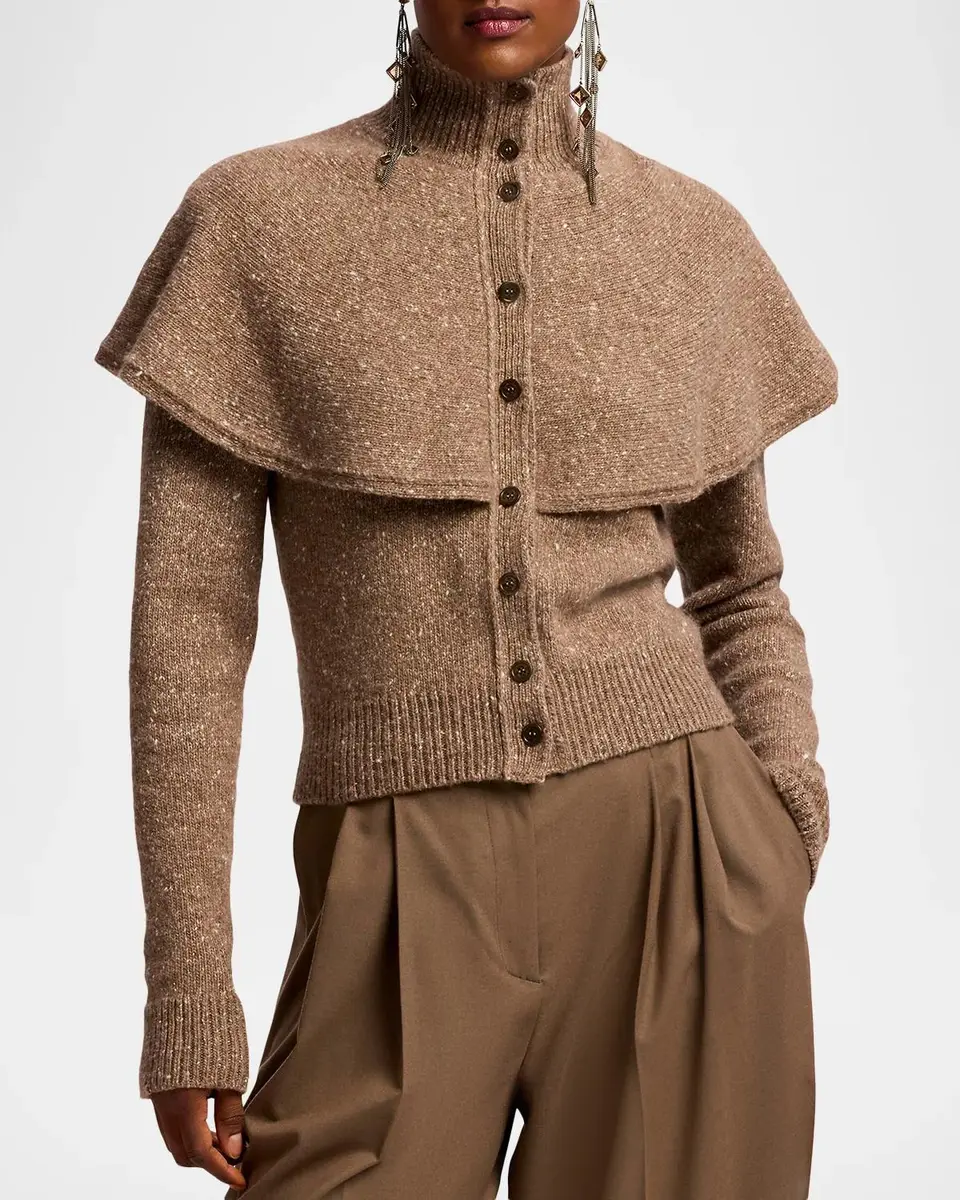 Ralph Lauren Collection Cashmere Donegal Cape Cardigan Sweater | Thumbnail 4