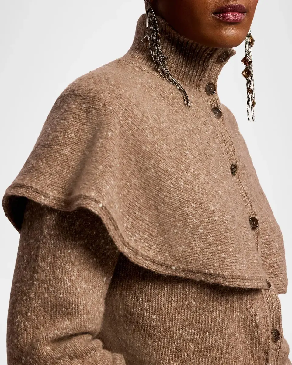 Ralph Lauren Collection Cashmere Donegal Cape Cardigan Sweater | Thumbnail 5