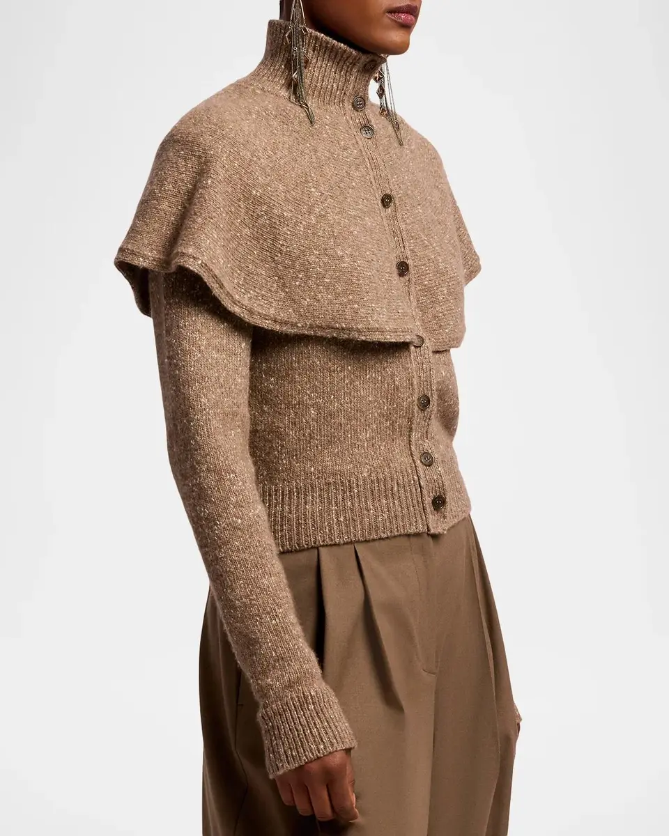 Ralph Lauren Collection Cashmere Donegal Cape Cardigan Sweater | Thumbnail 6