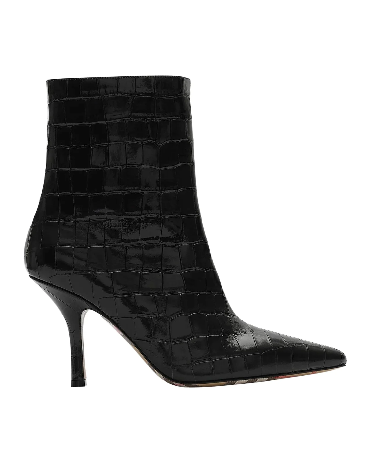 Burberry Dame 90MM Crocodile-Embossed-Leather Ankle Boots