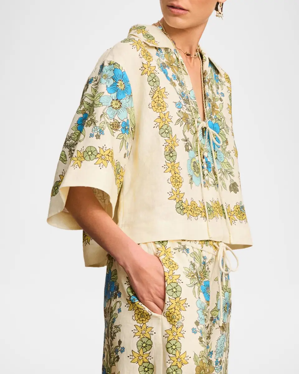 ALÉMAIS Sophia Boxy Floral-Print Linen Top | Thumbnail 6 ALÉMAIS Sophia Boxy Floral-Print Linen Top | Thumbnail 6