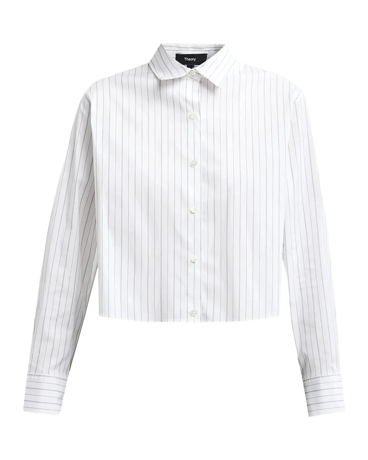 Pinstripe Side-Tab Cropped Shirt Pinstripe Side-Tab Cropped Shirt