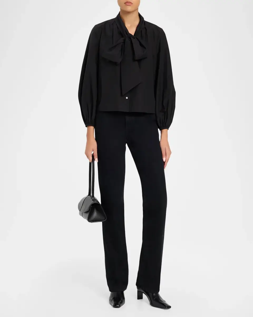 L'Agence Deon Poplin Tieneck Shirt | Thumbnail 2 L'Agence Deon Poplin Tieneck Shirt | Thumbnail 2