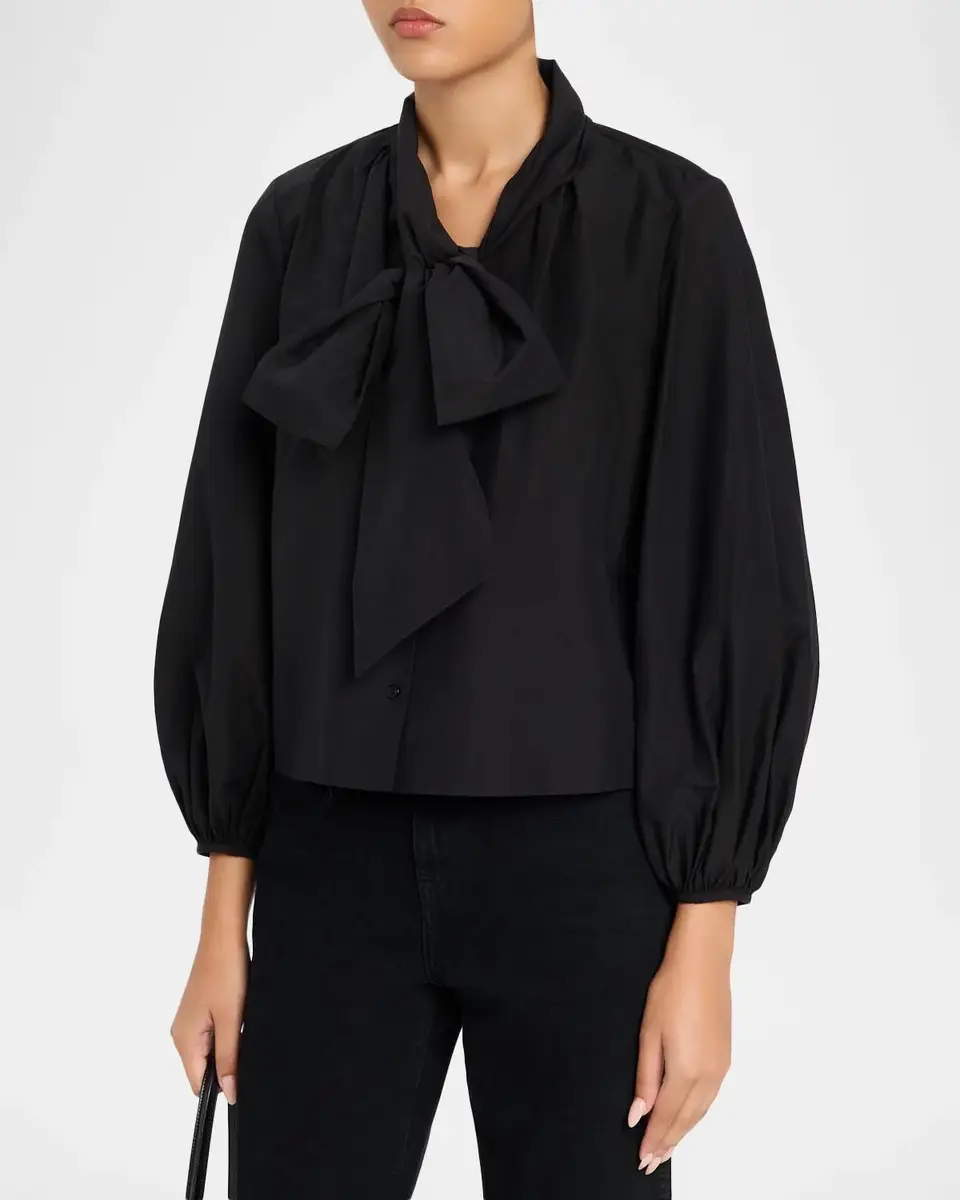 L'Agence Deon Poplin Tieneck Shirt | Thumbnail 4 L'Agence Deon Poplin Tieneck Shirt | Thumbnail 4