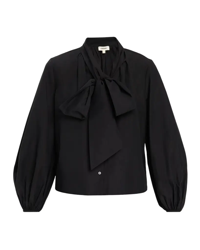 L'Agence Deon Poplin Tieneck Shirt