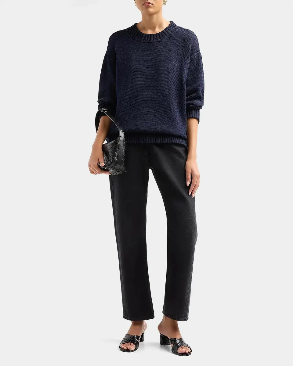 L'Agence Loden Cotton Crewneck Sweater | Thumbnail 2 L'Agence Loden Cotton Crewneck Sweater | Thumbnail 2