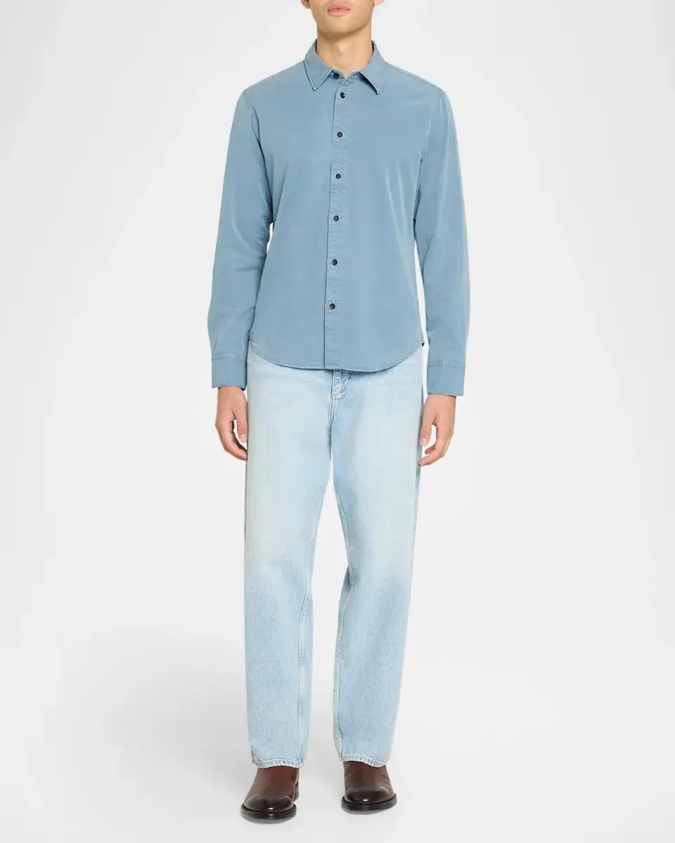 rag & bone Men's Overdyed Lyocell-Cotton Button-Front Shirt | Thumbnail 2