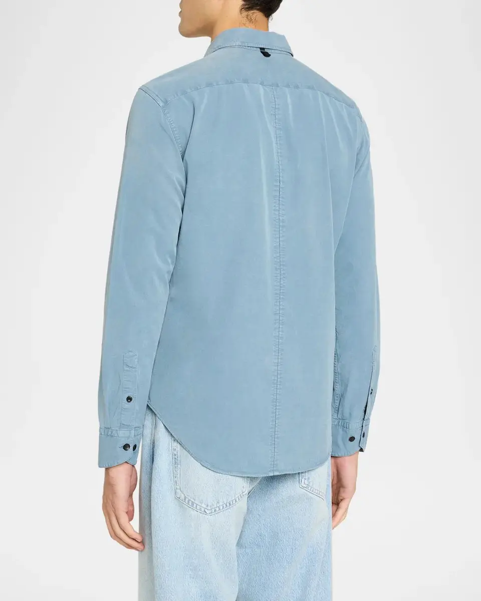 rag & bone Men's Overdyed Lyocell-Cotton Button-Front Shirt | Thumbnail 3