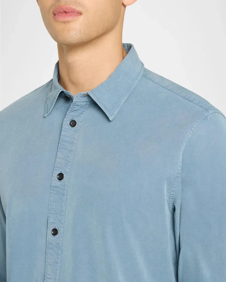 rag & bone Men's Overdyed Lyocell-Cotton Button-Front Shirt | Thumbnail 5