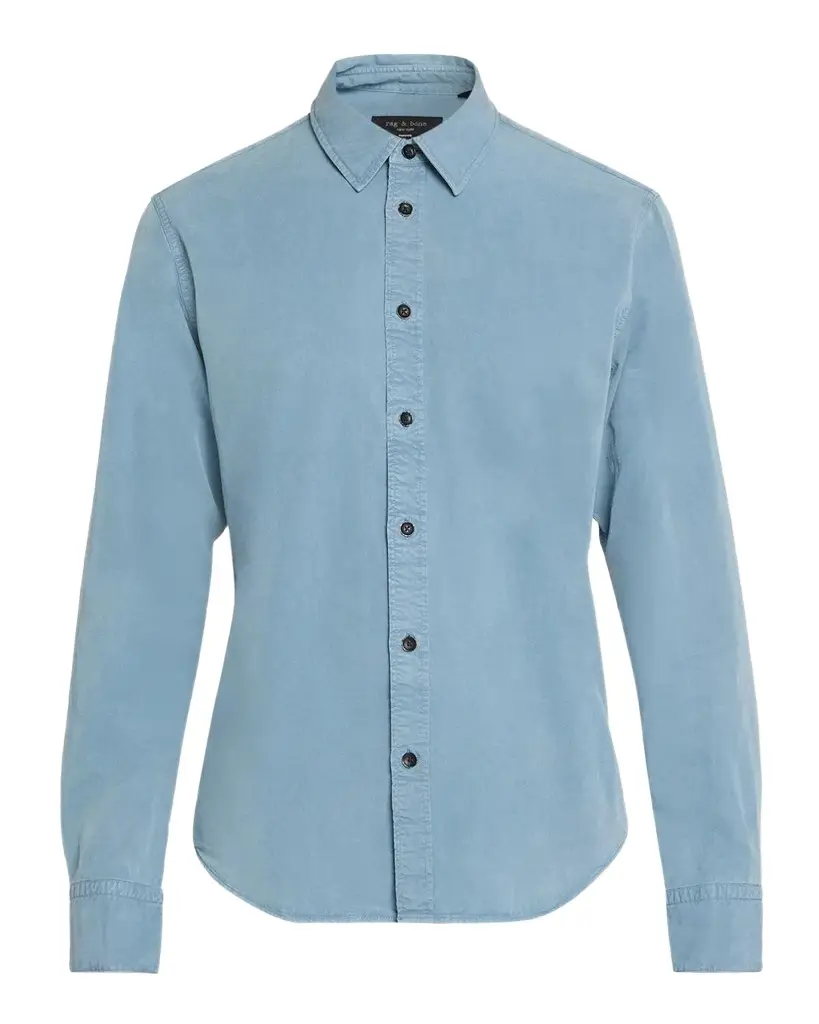 rag & bone Men's Overdyed Lyocell-Cotton Button-Front Shirt