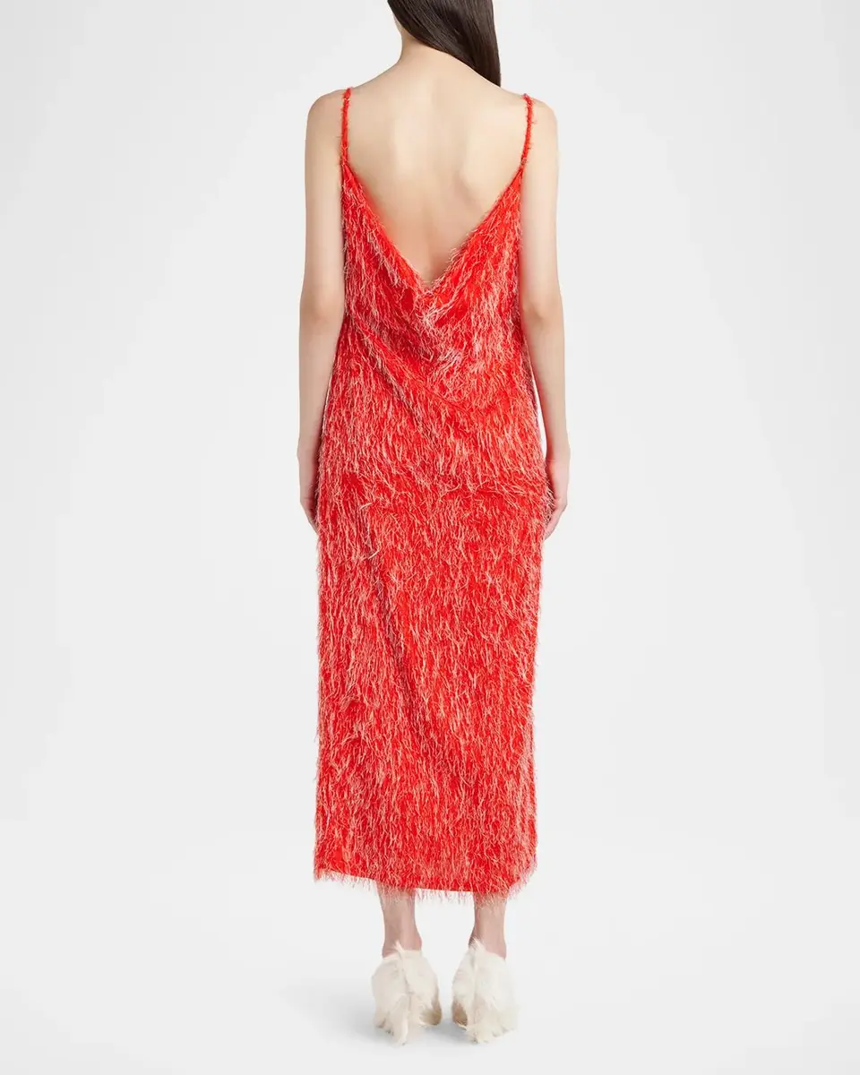 Bottega Veneta Viscose Fil Coupe Fringed Backless Midi Slip Dress | Thumbnail 3 Bottega Veneta Viscose Fil Coupe Fringed Backless Midi Slip Dress | Thumbnail 3