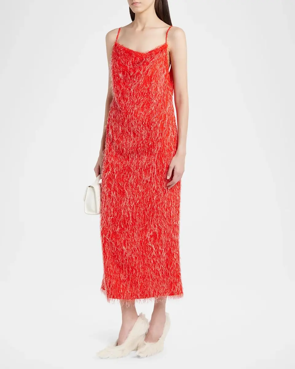 Bottega Veneta Viscose Fil Coupe Fringed Backless Midi Slip Dress | Thumbnail 4 Bottega Veneta Viscose Fil Coupe Fringed Backless Midi Slip Dress | Thumbnail 4
