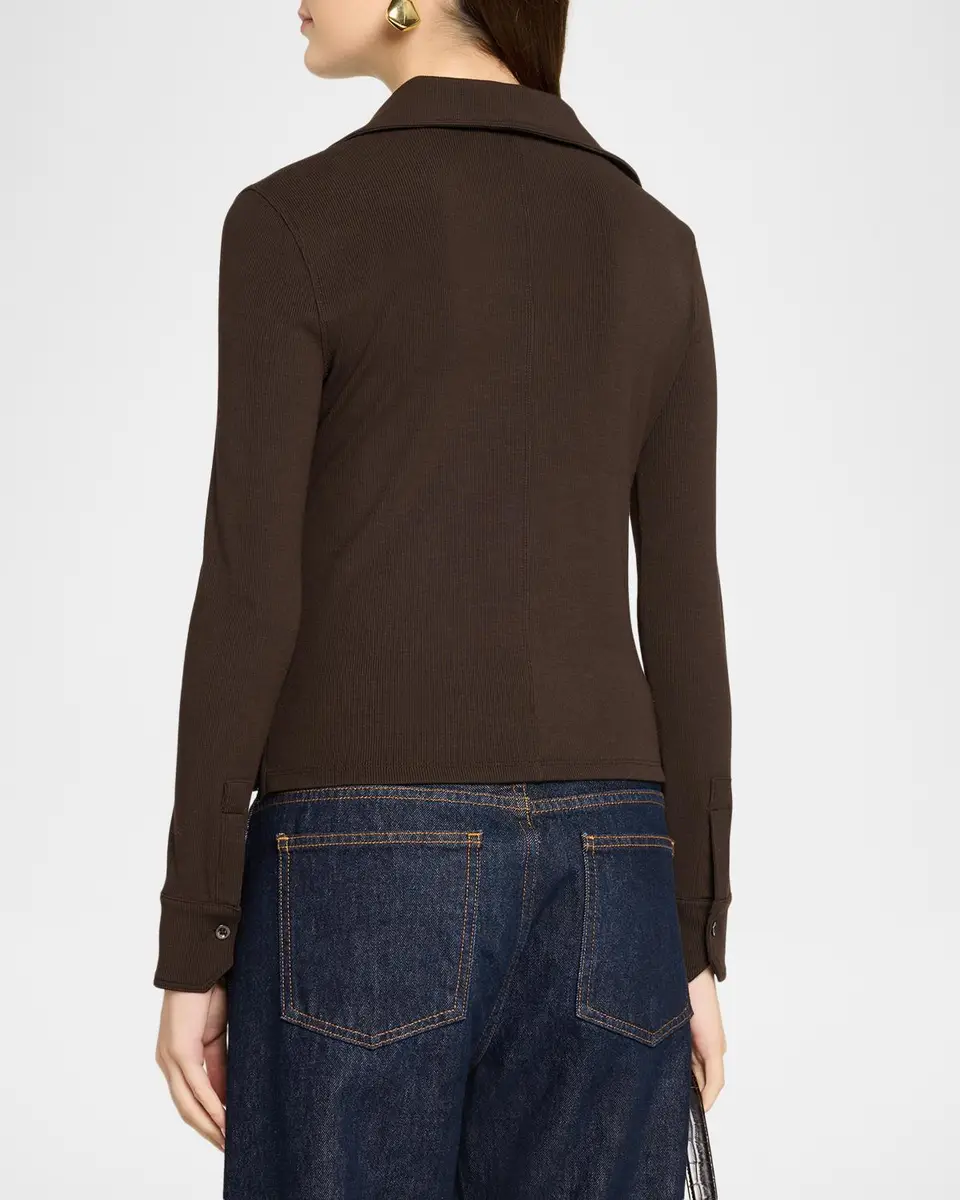 Frame The Pocket Rib-Knit Polo Shirt | Thumbnail 3 Frame The Pocket Rib-Knit Polo Shirt | Thumbnail 3