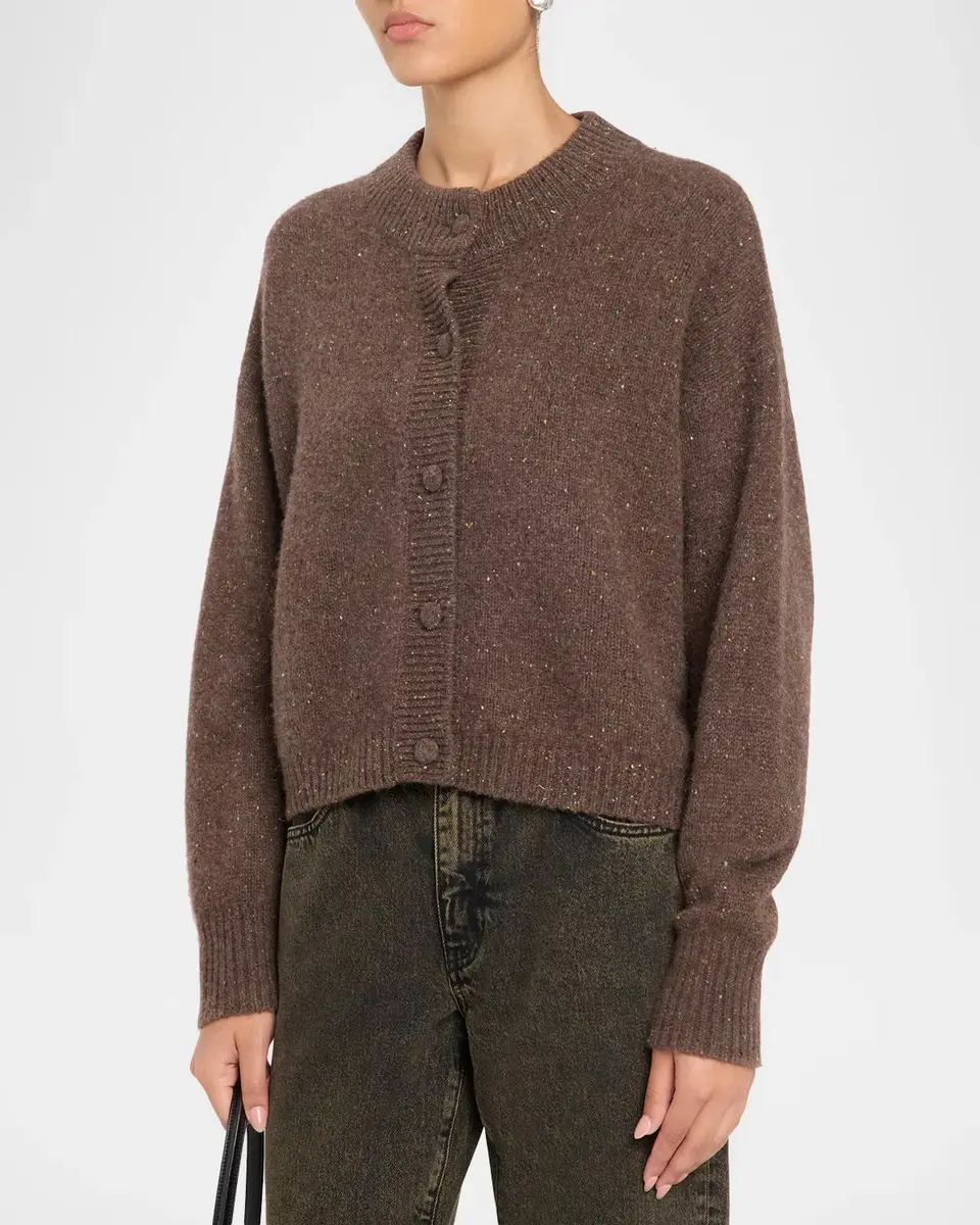 Frame Flecked Wool-Cashmere Cardigan | Thumbnail 4 Frame Flecked Wool-Cashmere Cardigan | Thumbnail 4