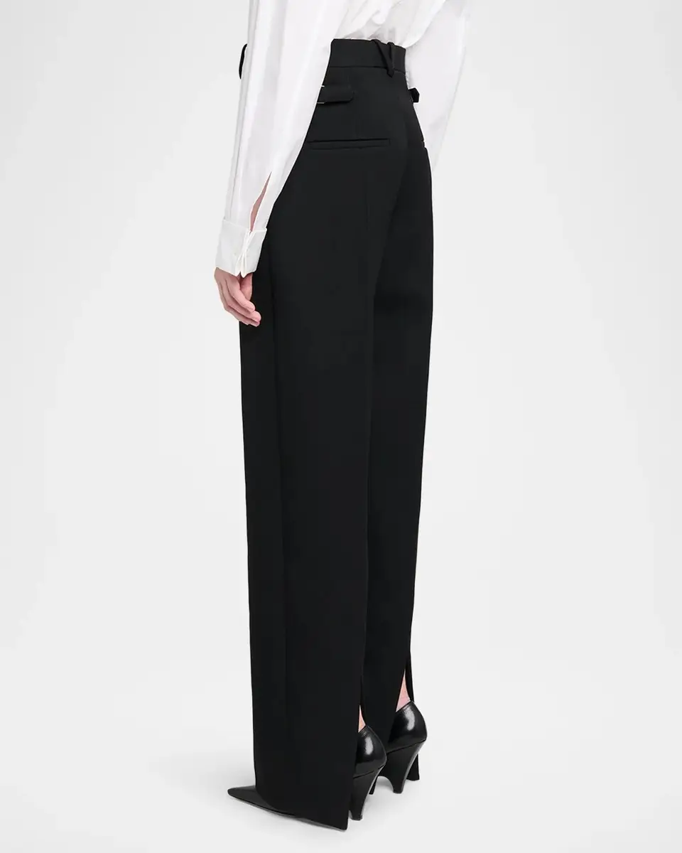 Bottega Veneta Wool Grain De Poudre Straight-Leg Split Hem Trousers | Thumbnail 2 Bottega Veneta Wool Grain De Poudre Straight-Leg Split Hem Trousers | Thumbnail 2
