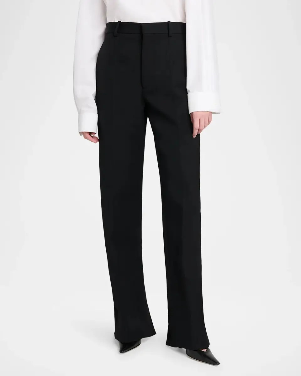 Bottega Veneta Wool Grain De Poudre Straight-Leg Split Hem Trousers | Thumbnail 3 Bottega Veneta Wool Grain De Poudre Straight-Leg Split Hem Trousers | Thumbnail 3